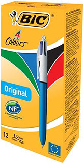 ✅ BOLIGRAFO BIC 4 COLORES - CAJA DE 12 UNIDADES